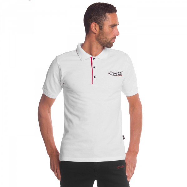 polo ekoi racing blanc