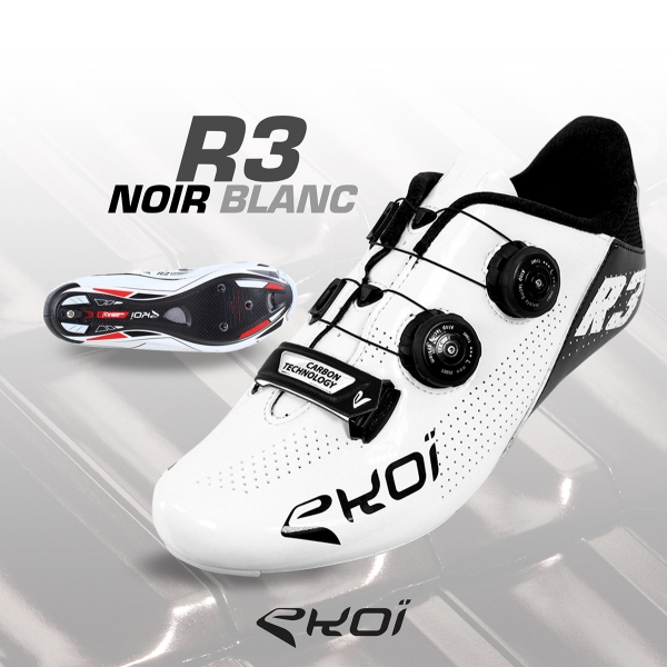 EKOI R3 WHITE & BLACK ROAD SHOES EKOI R3 WHITE & BLACK ROAD SHOES