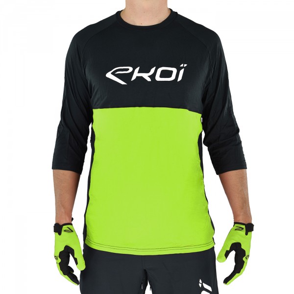 Maillot EKOI MTB BAMBOU manga 3/4 Negro Verde Maillot EKOI MTB BAMBOU manga 3/4 Negro Verde
