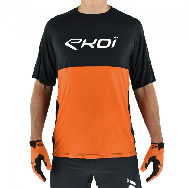 Maillot EKOI MTB BAMBOU manches courtes Noir Orange Maillot EKOI MTB BAMBOU manches courtes Noir Orange
