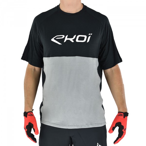 Maillot EKOI MTB BAMBOU manches courtes Noir Gris Maillot EKOI MTB BAMBOU manches courtes Noir Gris