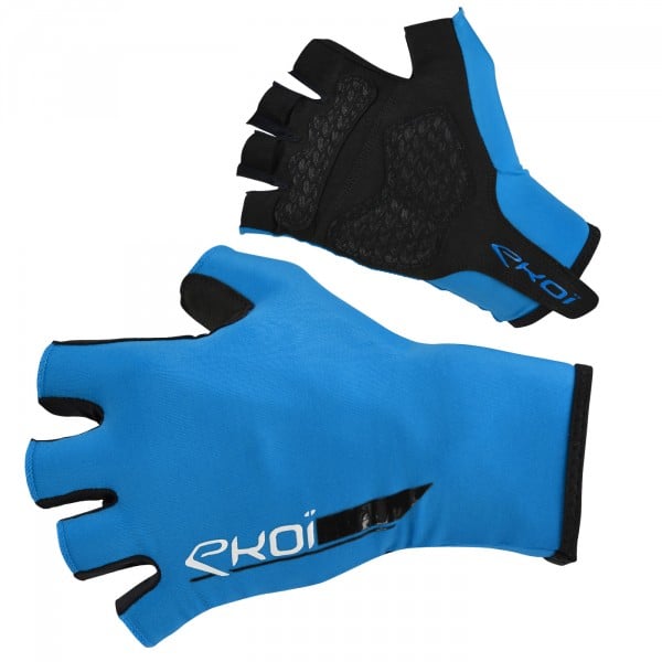 EKOI ROAD Blue short-fingered cycling gloves with gel inserts EKOI ROAD Blue short-fingered cycling gloves with gel inserts