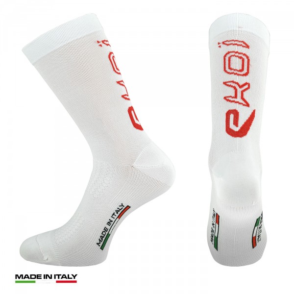 Calcetín EKOI LINE PRO Blanco Rojo Calcetín EKOI LINE PRO Blanco Rojo