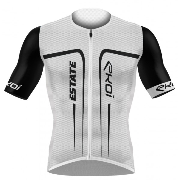 Maglia EKOI ESTATE maniche corte Bianco Nero Maglia EKOI ESTATE maniche corte Bianco Nero
