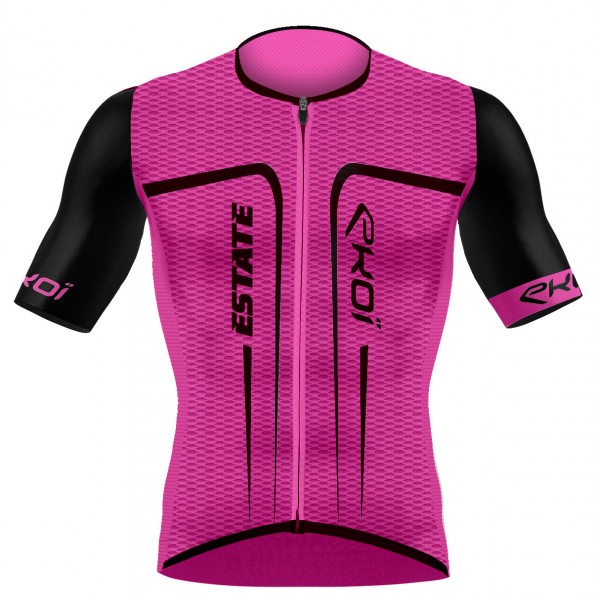 Maglia EKOI ESTATE maniche corte Rosa fluo Maglia EKOI ESTATE maniche corte Rosa fluo