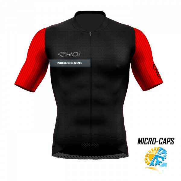 trøje tynd MICROCAPS sort/Rød trøje tynd MICROCAPS sort/Rød