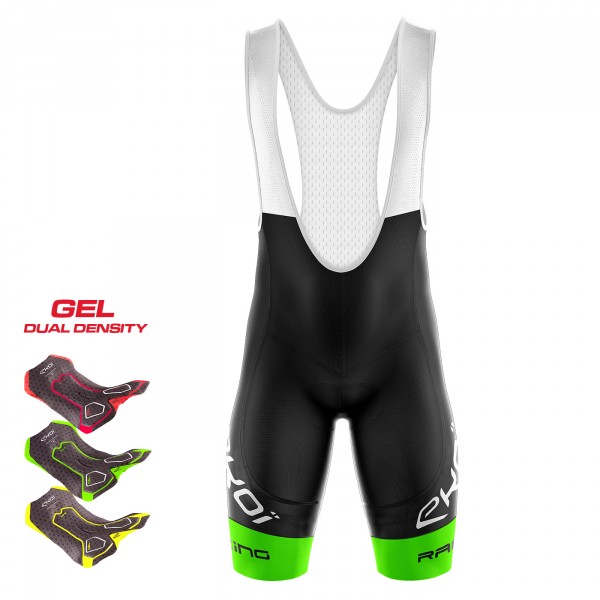 BIBSHORTS 3D GEL EKOI RACING LTD NEON GREEN BIBSHORTS 3D GEL EKOI RACING LTD NEON GREEN