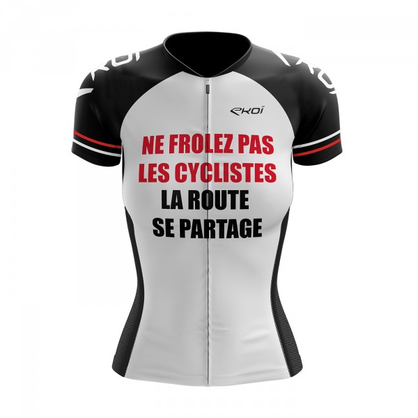 Cycling Jersey LADY EKOI PROTECT FR White Cycling Jersey LADY EKOI PROTECT FR White