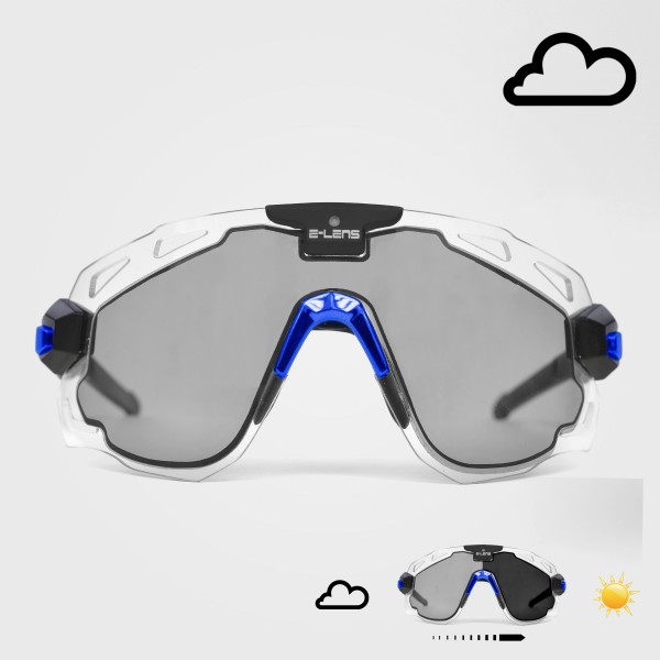 Electronic Sunglasses EKOI PREMIUM ELENS Black Chrome Blue EKOI