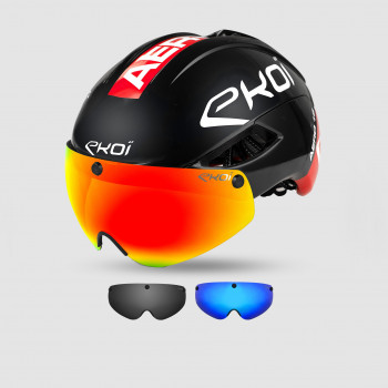 Casque EKOI Perf AERO16 Noir Rouge