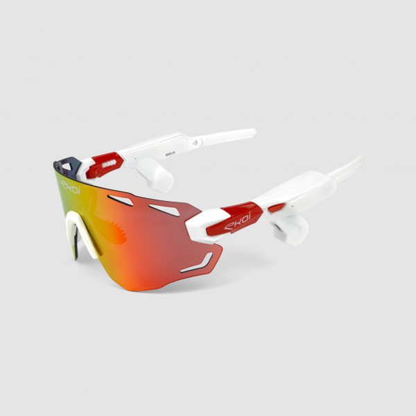 Photo Lunettes EKOI PREMIUM 70 AUDIO MUSIC Bluetooth Blanc Rouge