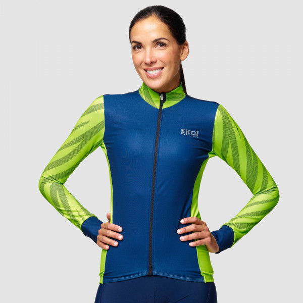 Photo Maillot manches longues Femme EKOI SPORTY JUNGLE Fluo