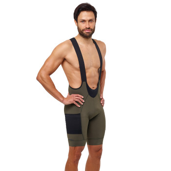 Bib-shorts GRAVEL CARGO LOMMER PERF kaki