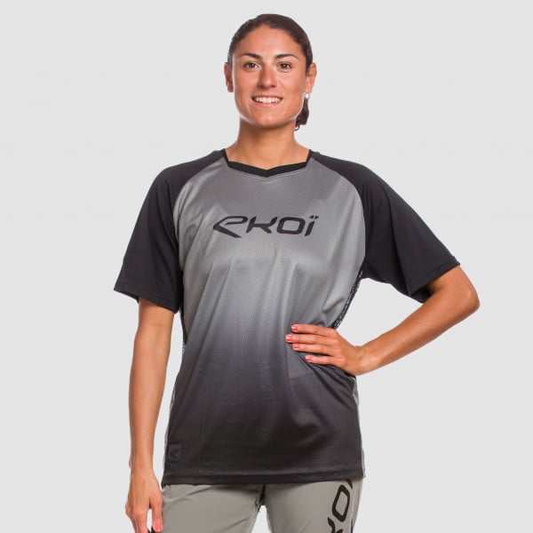 Maillot manches courtes unisexe EKOI Perf MTB Gris