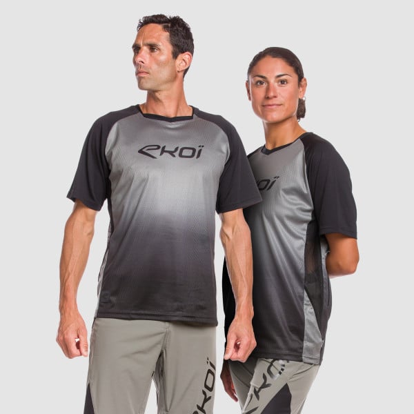 Maillot manches courtes unisexe EKOI Perf MTB Gris