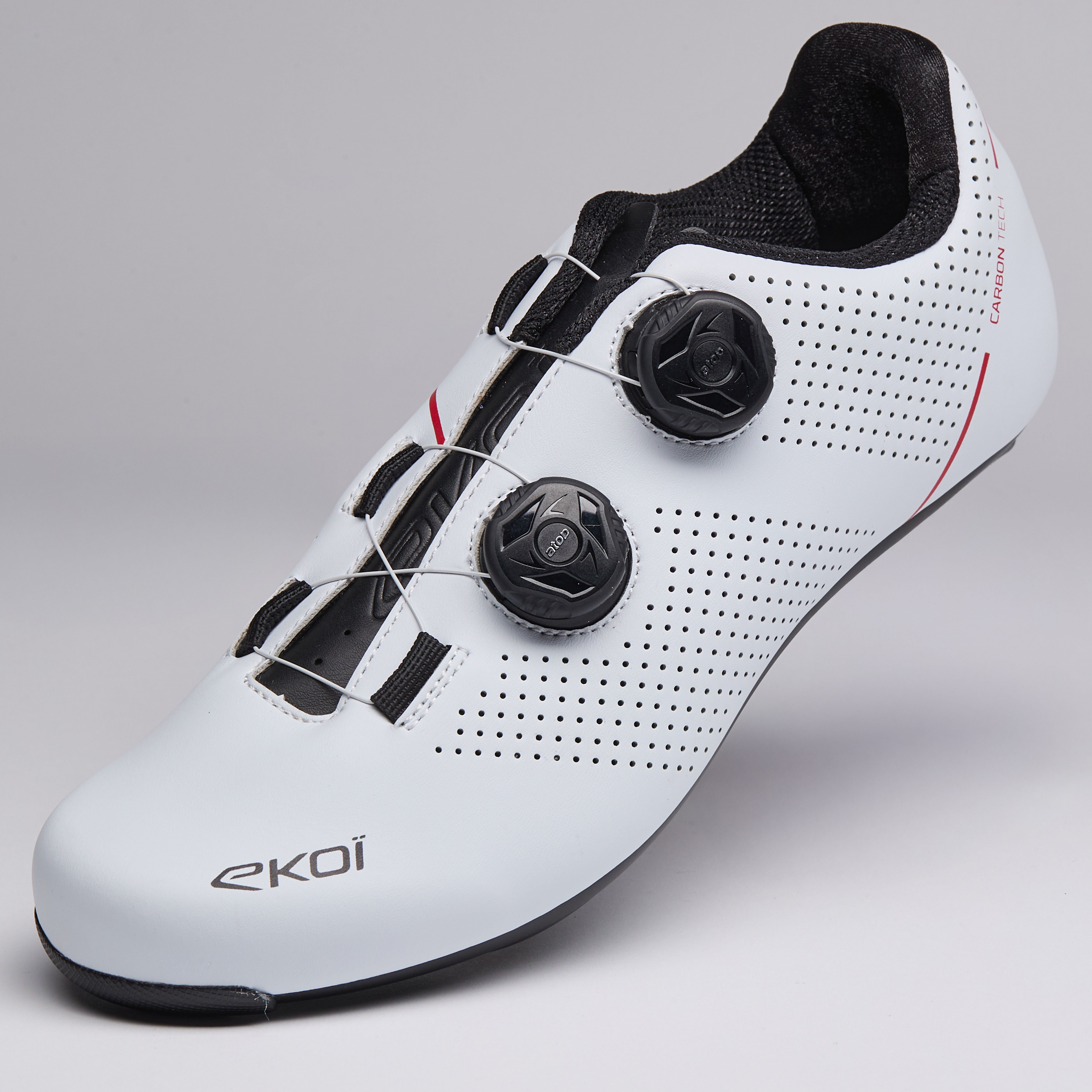Chaussures route EKOI Perf ROAD CARBON TECH Blanc Rouge