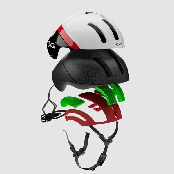 Casque EKOI Racing AERODINAMICA Blanc Noir