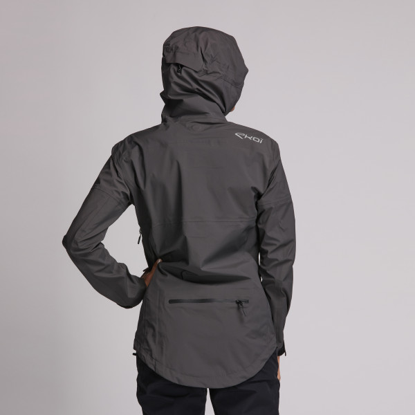 Chaqueta de lluvia para mujer EKOI Racing MTB TRAIL Gris Carbón