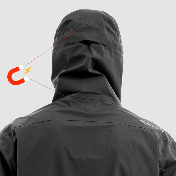 Chaqueta de lluvia para mujer EKOI Racing MTB TRAIL Gris Carbón