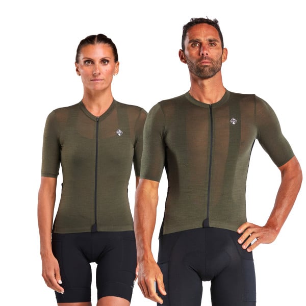 Maillot unisexe EKOI Racing GRAVEL MERINOS Kaki