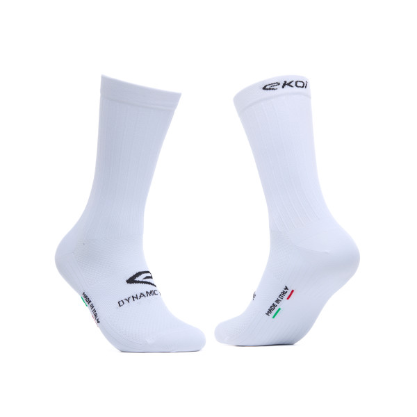 Calcetines ciclismo EKOI Perf Aero LÍNEA DINÁMICA 18 cm Blancos