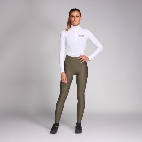 Collant femme sans bretelles EKOI Perf Gel Power hydrofuge Kaki