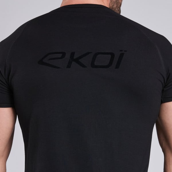T-shirt EKOI logo velours Noir