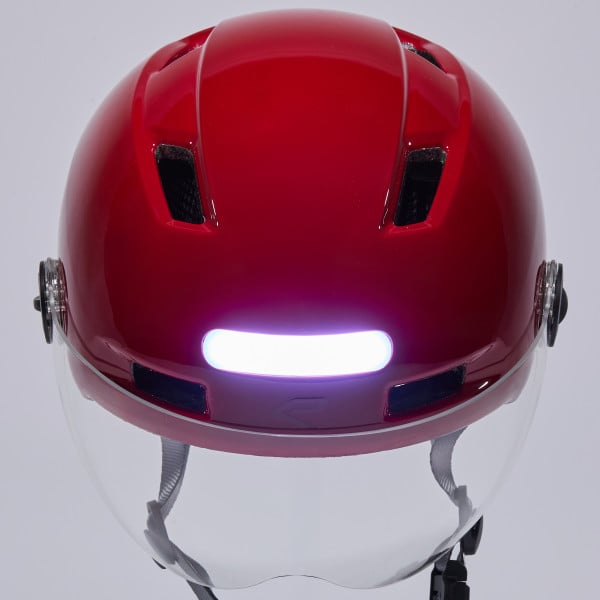 Casque urbain EKOI CITY STYLE Rouge Rubis Ecran
