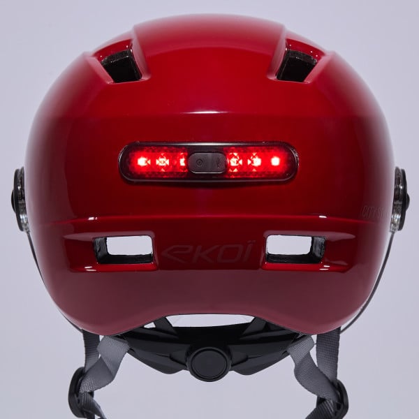 Casque urbain EKOI CITY STYLE Rouge Rubis Ecran