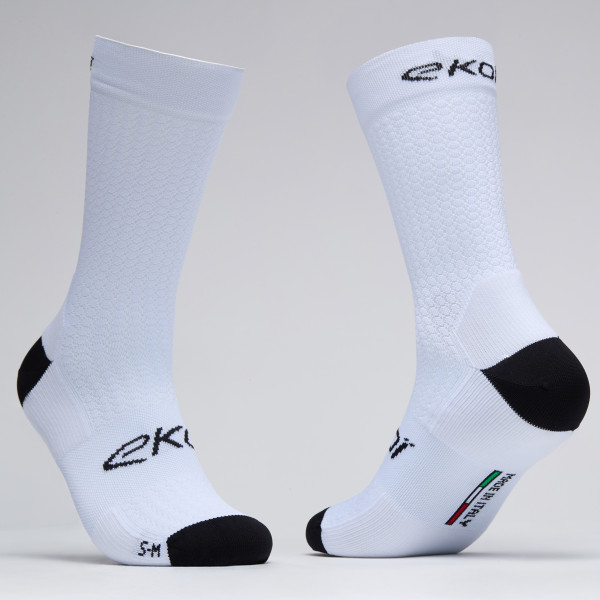 Calcetines de ciclismo EKOI Perf 18 cm Blancos