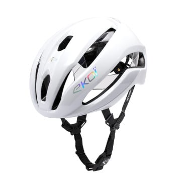Casco EKOI Perf CRYSTAL Elegance Blanco Hologr&aacute;fico