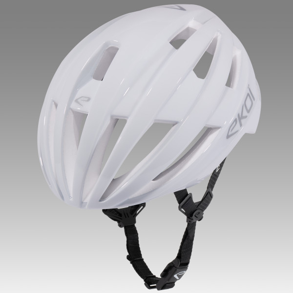 Casco EKOI Perf GARA Blanco Logo Plata