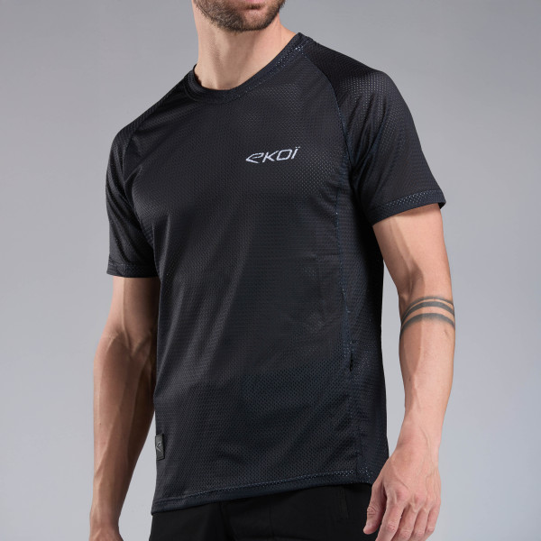 Maillot MTB mangas cortas EKOI Racing Negro