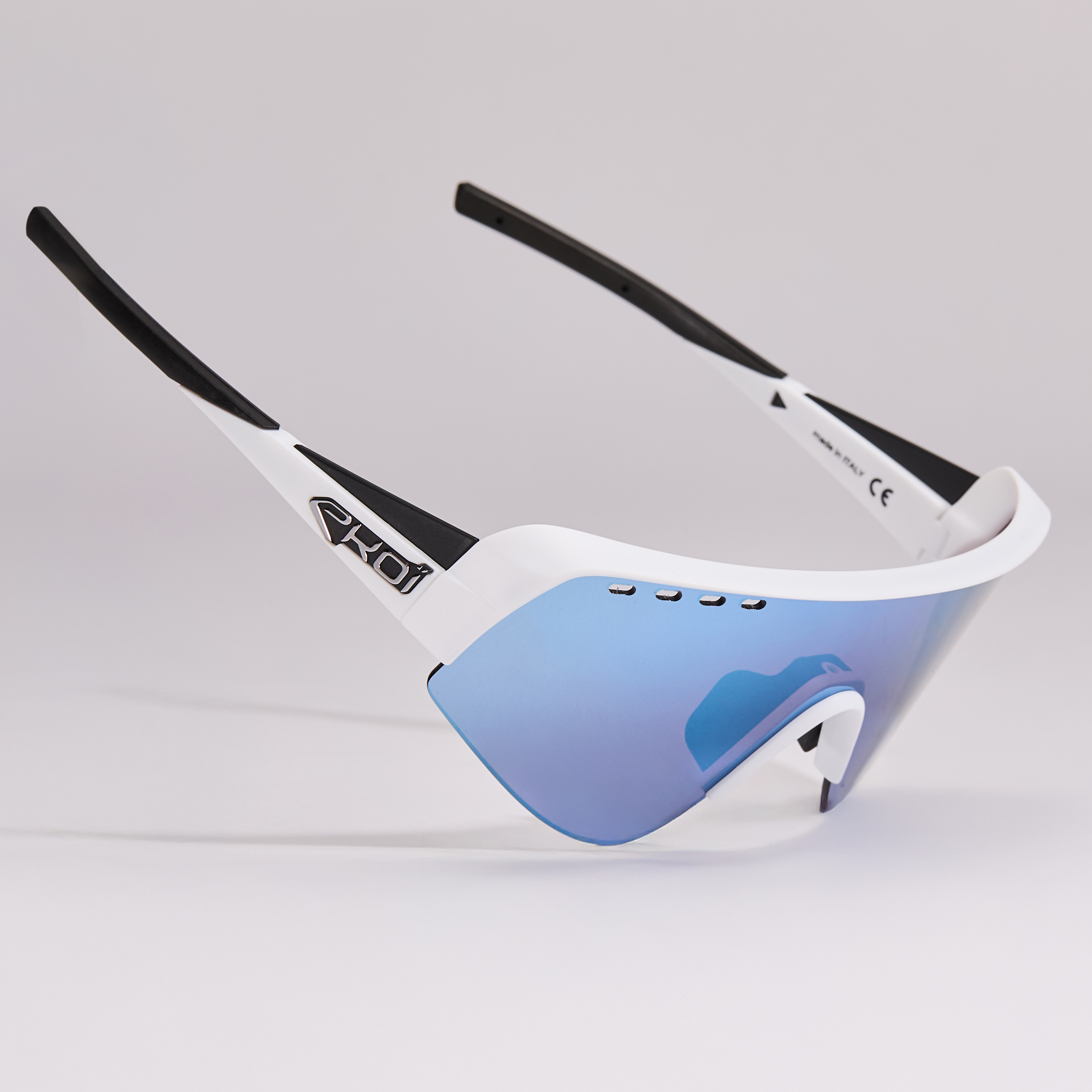 EKOI Racing TWENTY Ltd Matte White HD Blue Glasses - EKOI