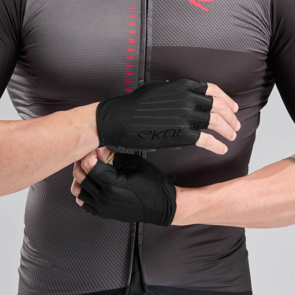 GUANTES CICLISMO EKOI PERF GRIP NEGRO