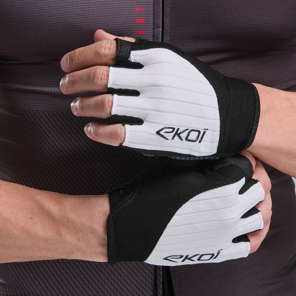 GUANTES CICLISMO EKOI PERF GRIP BLANCOS