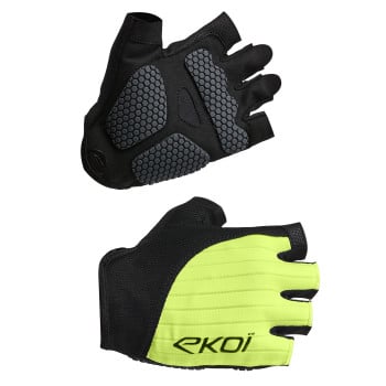 RĘKAWICZKI ROWEROWE EKOI PERF GRIP Ż&Oacute;ŁTE FLUO