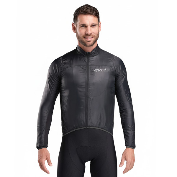 Chaqueta cortavientos EKOI Perf WINDPROOF LIGHT POCKET Negra