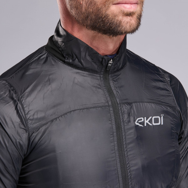 Chaqueta cortavientos EKOI Perf WINDPROOF LIGHT POCKET Negra