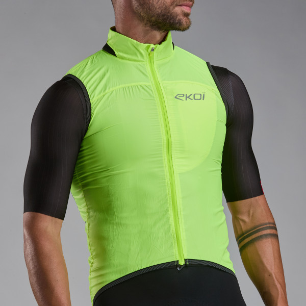 Chaleco EKOI Perf CORTAVIENTOS LIGERO BOLSILLO Amarillo fluorescente