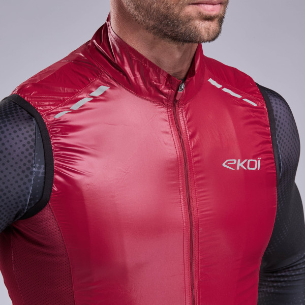 Chaleco cortavientos EKOI Perf WINDPROOF LIGHT LASER Ruibarbo