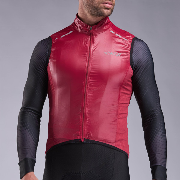 Chaleco cortavientos EKOI Perf WINDPROOF LIGHT LASER Ruibarbo