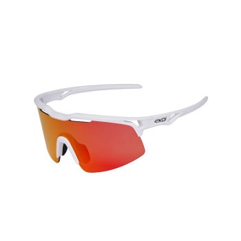 EKOI STRADA HF Radsportbrille Wei&szlig; Revo Rot Kat. 3