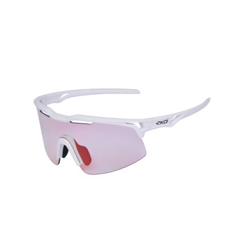 Radsportbrille EKOI STRADA HF Wei&szlig; Photochromic Rot Kat1-3