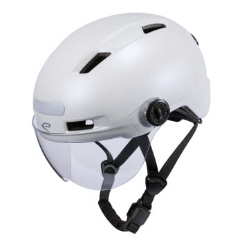 Kask miejski EKOI CITY STYLE Biały Perłowy z wizjerem