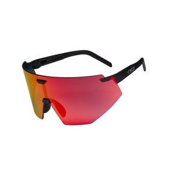 Occhiali EKOI Racing AEROLITE Nero Silver REVO Rosso Cat3