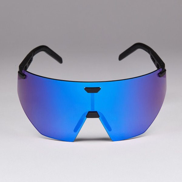 Gafas EKOI Racing AEROLITE Negro Plata REVO Azul Cat3
