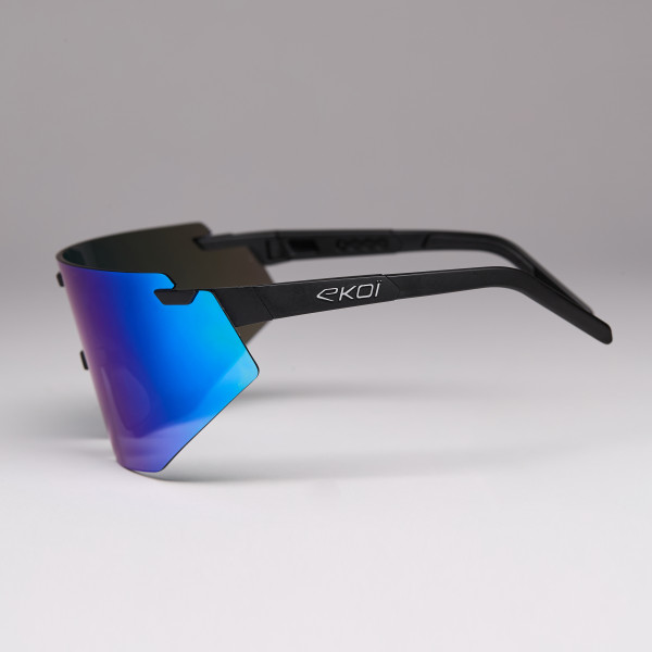 Gafas EKOI Racing AEROLITE Negro Plata REVO Azul Cat3