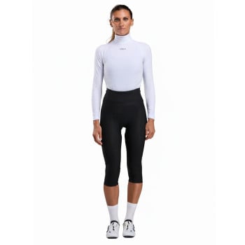Dames Fietsbroek Driekwart Zonder Bretels Waterafstotende EKOI PERF GEL POWER Zwart