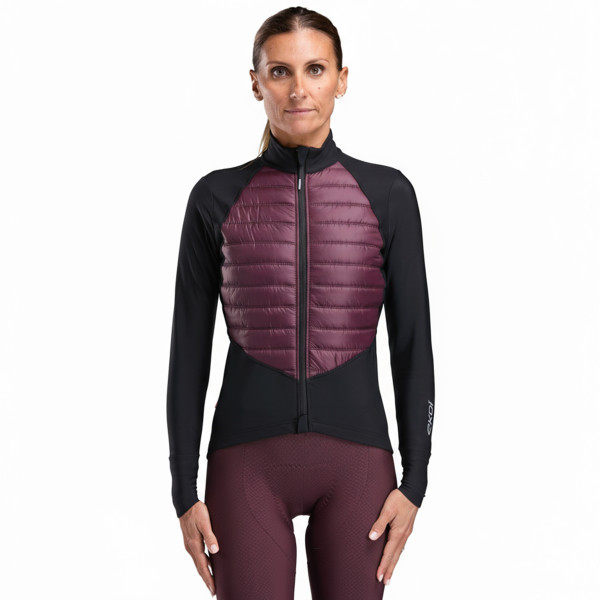 Chaqueta térmica de mujer EKOI Perf ELEGANCE Negro Burdeos